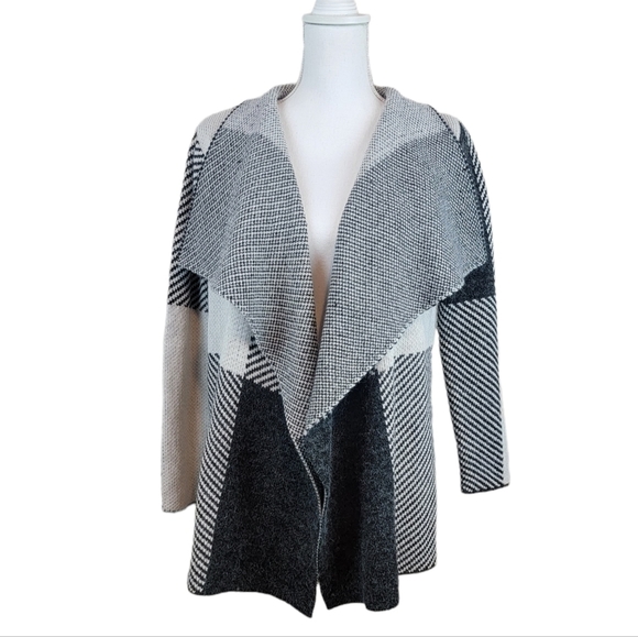 Allison Joy Sweaters - ALLISON JOY Gray Wool Blend Open Cardigan Size Small